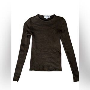 Vintage Valentino Chocolate Brown Ribbed 100% Wool Made in Italy Jumper